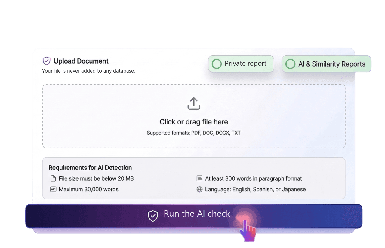 Originality self-check interface